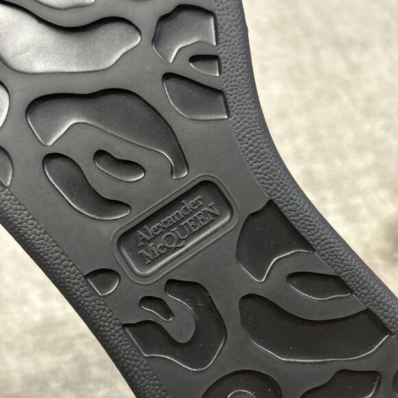 Alexander McQueen Croc Effect Boots Womens 38.5E US 8.5 Black Combat New - Picture 14 of 16